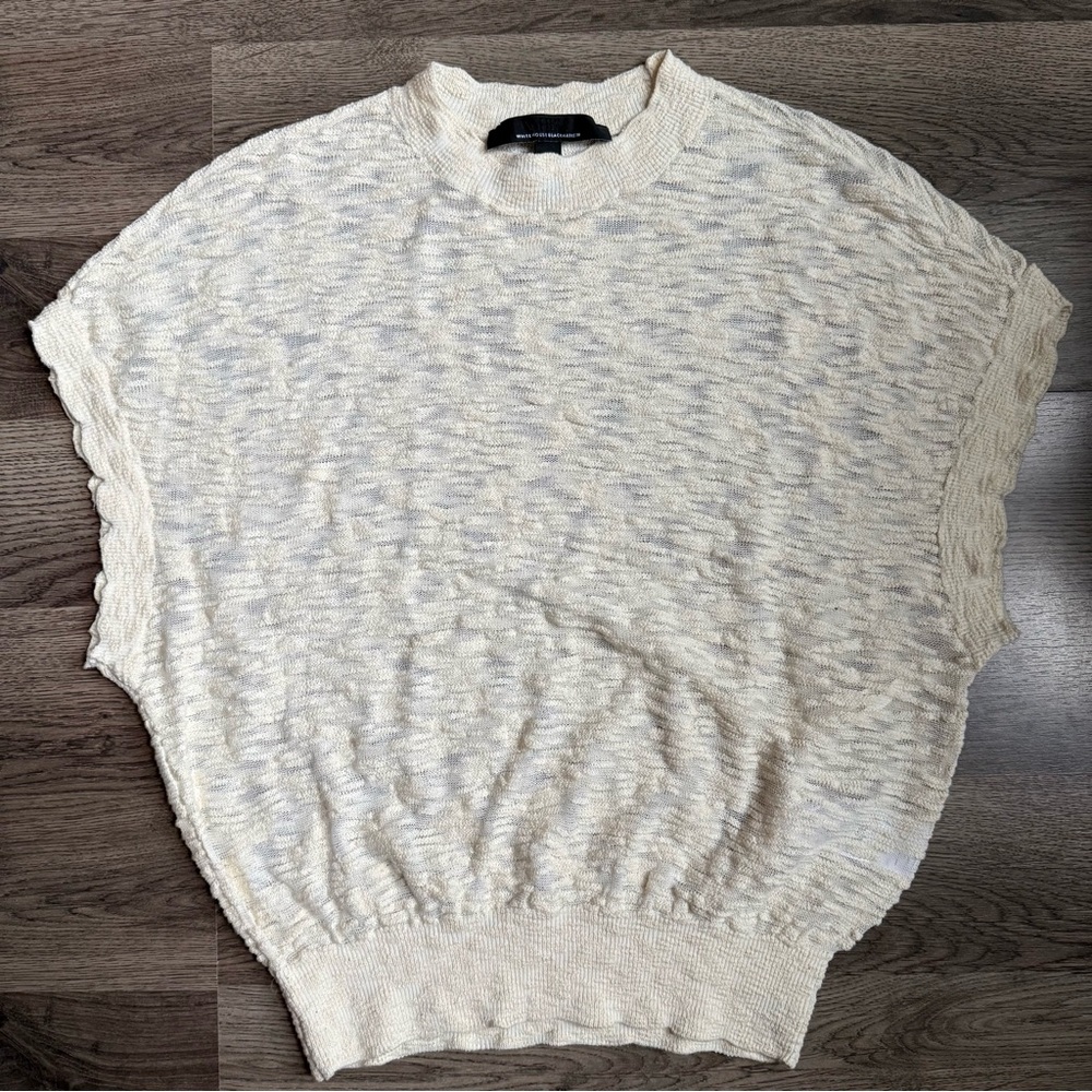 White House Black Market Cream Textured Women's Shirt